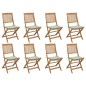 vidaXL Sedie da Giardino Pieghevoli 8 pz con Cuscini Massello Acacia vidaXL Sedie da Giardino Pieghevoli 8 pz con Cuscini Massello Acacia