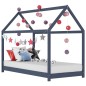 vidaXL Giroletto per Bambini Grigio in Legno Massello di Pino 80x160cm vidaXL Giroletto per Bambini Grigio in Legno Massello di Pino 80x160cm