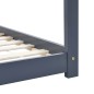 vidaXL Giroletto per Bambini Grigio in Legno Massello di Pino 80x160cm vidaXL Giroletto per Bambini Grigio in Legno Massello di Pino 80x160cm