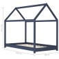 vidaXL Giroletto per Bambini Grigio in Legno Massello di Pino 80x160cm vidaXL Giroletto per Bambini Grigio in Legno Massello di Pino 80x160cm