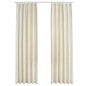 Tende Oscuranti con Ganci 2 pz Crema in Velluto 140x225 cm Tende Oscuranti con Ganci 2 pz Crema in Velluto 140x225 cm