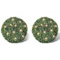 2 Palle topiarie foglie artificiali in legno di bosso 27 cm LED solare 2 Palle topiarie foglie artificiali in legno di bosso 27 cm LED solare