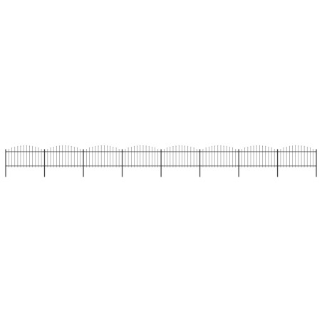 vidaXL Recinzione Giardino Punta a Lancia(1,25-1,5)x13,6m Acciaio Nero