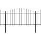 vidaXL Recinzione Giardino Punta a Lancia(1,25-1,5)x13,6m Acciaio Nero vidaXL Recinzione Giardino Punta a Lancia(1,25-1,5)x13,6m Acciaio Nero