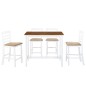 vidaXL Set Tavolo e Sedie da Bar 5 pz Legno Massello Marrone e Bianco vidaXL Set Tavolo e Sedie da Bar 5 pz Legno Massello Marrone e Bianco