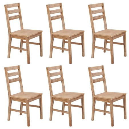 vidaXL Sedie da Pranzo 6 pz in Legno Massello di Acacia