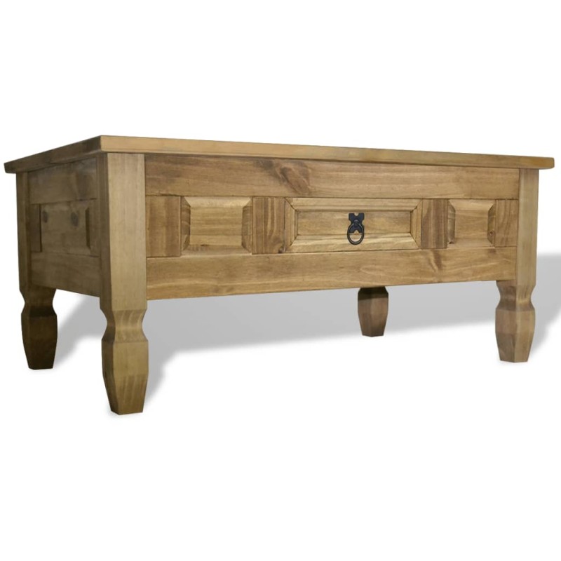Tavolino da Caffé Legno Pino Messicano Corona Range 100x60x45cm Tavolino da Caffé Legno Pino Messicano Corona Range 100x60x45cm