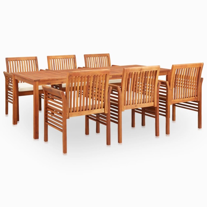 vidaXL Set da Pranzo da Giardino 7 pz con Cuscini Massello di Acacia vidaXL Set da Pranzo da Giardino 7 pz con Cuscini Massello di Acacia