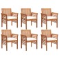 vidaXL Set da Pranzo da Giardino 7 pz con Cuscini Massello di Acacia vidaXL Set da Pranzo da Giardino 7 pz con Cuscini Massello di Acacia