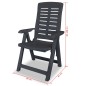 vidaXL Sedie Reclinabili Giardino 4 pz in Plastica Antracite vidaXL Sedie Reclinabili Giardino 4 pz in Plastica Antracite