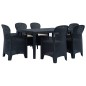 vidaXL Set Pranzo da Giardino 7 pz in Plastica Antracite Stile Rattan vidaXL Set Pranzo da Giardino 7 pz in Plastica Antracite Stile Rattan