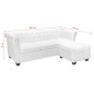 vidaXL Divano Chersterfield a L in Pelle Sintetica Bianca vidaXL Divano Chersterfield a L in Pelle Sintetica Bianca