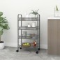 vidaXL Carrello da Cucina con 4 Ripiani Grigio 46x26x64 cm in Ferro vidaXL Carrello da Cucina con 4 Ripiani Grigio 46x26x64 cm in Ferro