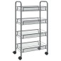 vidaXL Carrello da Cucina con 4 Ripiani Grigio 46x26x64 cm in Ferro vidaXL Carrello da Cucina con 4 Ripiani Grigio 46x26x64 cm in Ferro