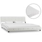 vidaXL Letto con Materasso Bianco in Similpelle 160x200 cm vidaXL Letto con Materasso Bianco in Similpelle 160x200 cm
