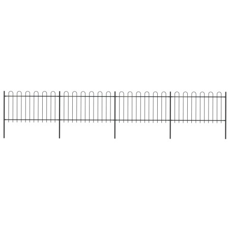 vidaXL Recinzione da Giardino con Punta Tonda in Acciaio 6,8x1 m Nera