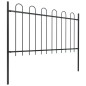 vidaXL Recinzione da Giardino con Punta Tonda in Acciaio 6,8x1 m Nera vidaXL Recinzione da Giardino con Punta Tonda in Acciaio 6,8x1 m Nera