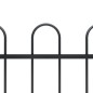 vidaXL Recinzione da Giardino con Punta Tonda in Acciaio 6,8x1 m Nera vidaXL Recinzione da Giardino con Punta Tonda in Acciaio 6,8x1 m Nera