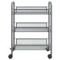 vidaXL Carrello da Cucina con 3 Ripiani Grigio 46x26x64 cm in Ferro