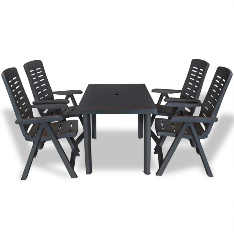 vidaXL Set da Pranzo da Giardino 5 pz in Plastica Antracite vidaXL Set da Pranzo da Giardino 5 pz in Plastica Antracite