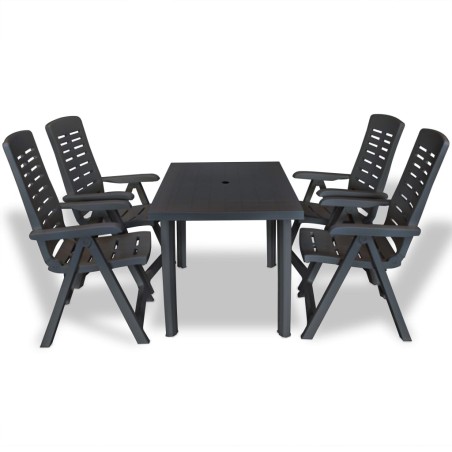 vidaXL Set da Pranzo da Giardino 5 pz in Plastica Antracite