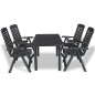 vidaXL Set da Pranzo da Giardino 5 pz in Plastica Antracite vidaXL Set da Pranzo da Giardino 5 pz in Plastica Antracite
