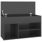 vidaXL Panca Portascarpe Grigio Lucido 80x30x45 cm in Truciolato vidaXL Panca Portascarpe Grigio Lucido 80x30x45 cm in Truciolato