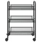 vidaXL Carrello da Cucina con 3 Ripiani Nero 46x26x64 cm in Ferro vidaXL Carrello da Cucina con 3 Ripiani Nero 46x26x64 cm in Ferro