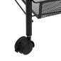 vidaXL Carrello da Cucina con 3 Ripiani Nero 46x26x64 cm in Ferro vidaXL Carrello da Cucina con 3 Ripiani Nero 46x26x64 cm in Ferro