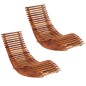 vidaXL Sedia a Sdraio a Dondolo 2 pz in Legno di Acacia vidaXL Sedia a Sdraio a Dondolo 2 pz in Legno di Acacia