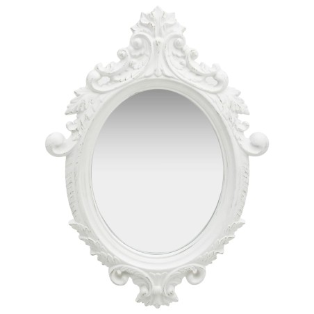 Specchio da Parete Stile Castello 56x76 cm Bianco