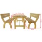 vidaXL Tavolo da Birreria con 2 Panche in Legno di Pino Impregnato