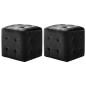 vidaXL Pouf 2 pz Nero 30x30x30 cm in Velluto vidaXL Pouf 2 pz Nero 30x30x30 cm in Velluto
