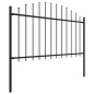 vidaXL Recinzione Giardino Punta a Lancia (1,25-1,5)x3,4m Acciaio Nero vidaXL Recinzione Giardino Punta a Lancia (1,25-1,5)x3,4m Acciaio Nero