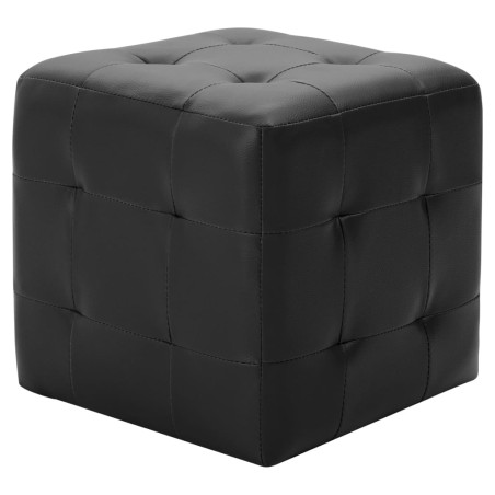 vidaXL Pouf 2 pz Nero 30x30x30 cm in Similpelle 