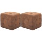 vidaXL Pouf 2 pz Marrone 30x30x30 cm in Similpelle Scamosciata vidaXL Pouf 2 pz Marrone 30x30x30 cm in Similpelle Scamosciata