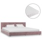 vidaXL Letto con Materasso Rosa Velluto 180x200 cm vidaXL Letto con Materasso Rosa Velluto 180x200 cm