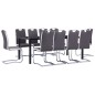 vidaXL Set Sala da Pranzo 11 pz in Similpelle Grigio vidaXL Set Sala da Pranzo 11 pz in Similpelle Grigio