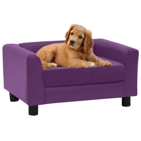 vidaXL Divano per Cani Cuscino Borgogna 60x43x30cm Peluche Similpelle