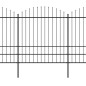 vidaXL Recinzione Giardino Punta a Lancia (1,75-2)x6,8m Acciaio Nera vidaXL Recinzione Giardino Punta a Lancia (1,75-2)x6,8m Acciaio Nera