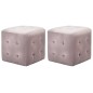 vidaXL Pouf 2 pz Rosa 30x30x30 cm in Velluto vidaXL Pouf 2 pz Rosa 30x30x30 cm in Velluto