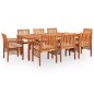 vidaXL Set da Pranzo da Giardino 9 pz con Cuscini Massello di Acacia vidaXL Set da Pranzo da Giardino 9 pz con Cuscini Massello di Acacia