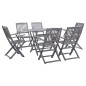 vidaXL Set da Pranzo per Giardino 7 pz Legno Massello di Acacia Grigio vidaXL Set da Pranzo per Giardino 7 pz Legno Massello di Acacia Grigio
