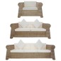 vidaXL Set di Divani 3 pz con Cuscini in Rattan Naturale