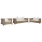 vidaXL Set di Divani 3 pz con Cuscini in Rattan Naturale