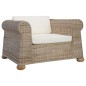 vidaXL Set di Divani 3 pz con Cuscini in Rattan Naturale