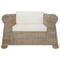 vidaXL Set di Divani 3 pz con Cuscini in Rattan Naturale