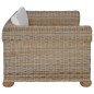vidaXL Set di Divani 3 pz con Cuscini in Rattan Naturale