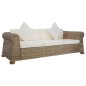 vidaXL Set di Divani 3 pz con Cuscini in Rattan Naturale