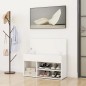 vidaXL Panca Portascarpe Bianco 103x30x54,5 cm in Truciolato vidaXL Panca Portascarpe Bianco 103x30x54,5 cm in Truciolato